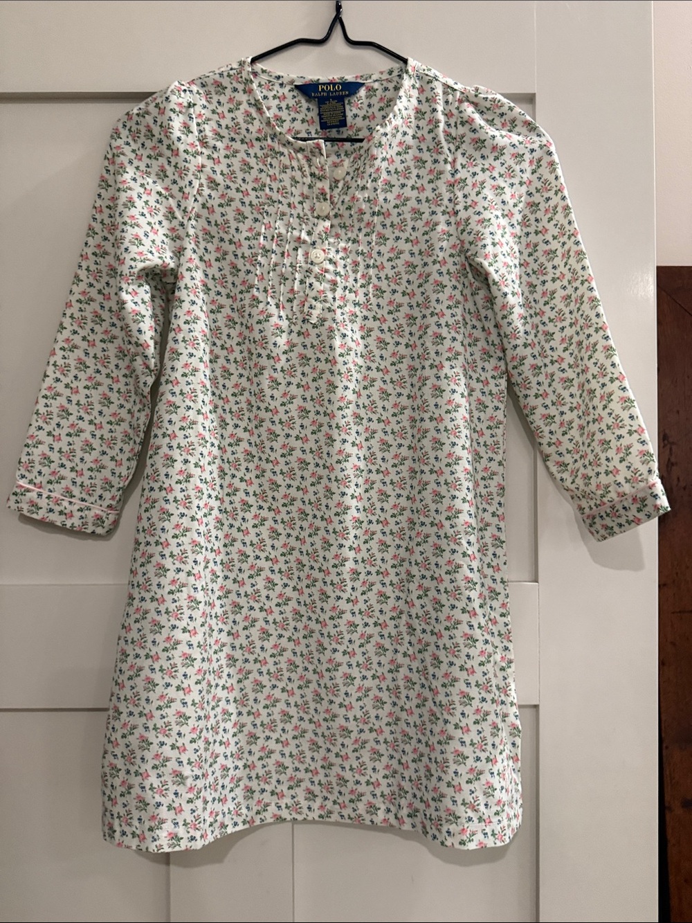 Polo by Ralph Lauren Kids White Floral Long-Sleeve Pajama Nightgown